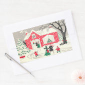 Vintage Weihnachtslandschaft Gruß Stickers (Umschlag)