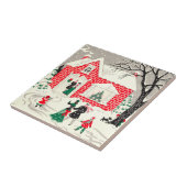 Vintage Weihnachtslandschaft Grüße Tile Fliese (Seite)
