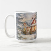 Vintage Weihnachtslandschaft im alten Stil - Tasse (Links)