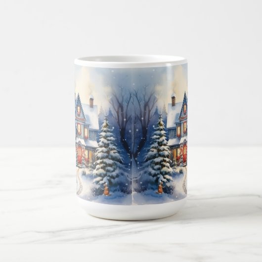 Vintage Weihnachtslandschaft im alten Stil - Tasse (Mittel)