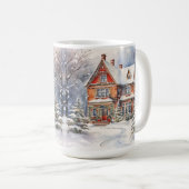 Vintage Weihnachtslandschaft im alten Stil - Tasse (VorderseiteRechts)