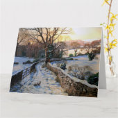 Vintage Weihnachtslandschaft Karte (Gelbe Blume)