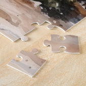 Vintage Weihnachtslandschaft mit Pferden Puzzle (Seite)