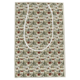 Vintage Weihnachtslandschaft Mittlere Geschenktüte