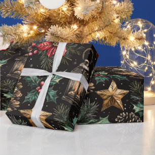 Vintage-Weihnachtslaternen Geschenkpapier