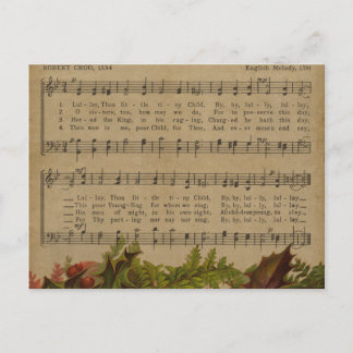 Vintage-Weihnachtslied-Musikblatt Feiertagspostkarte