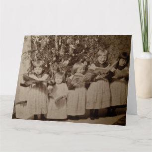 Vintage-Weihnachtslied-Stereobildkarte Karte