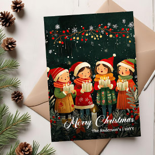 Vintage-Weihnachtslieder Klassische Weihnachtskart Feiertagskarte