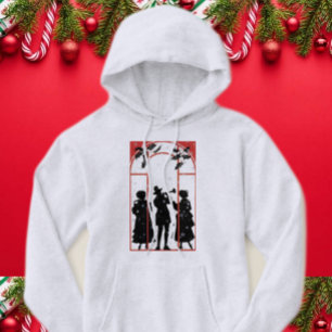 Vintage-Weihnachtsliedersänger-Silhouette-Illustra Hoodie