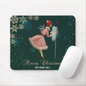 Vintage Weihnachtsmädchen, Schneeflocken Mousepad (Mit Mouse)