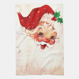 Vintage Weihnachtsmann 4 Geschirrtuch