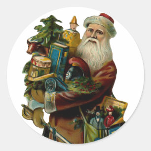 Vintage-Weihnachtsmann-Aufkleber Runder Aufkleber