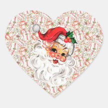Vintage-Weihnachtsmann-Aufkleberbögen