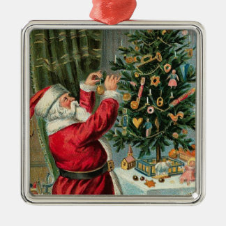 Vintage-Weihnachtsmann-Baumschmuck-Ornament Silbernes Ornament