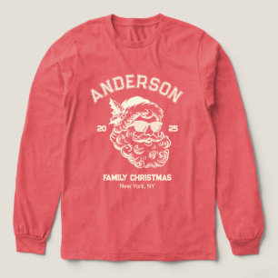 Vintage Weihnachtsmann benutzerdefinierte Familien Tri-Blend Shirt