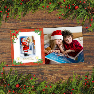 Vintage Weihnachtsmann benutzerdefiniertes Foto  Feiertagskarte