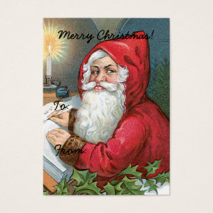 Vintage-Weihnachtsmann-Bild-Geschenkanhänger