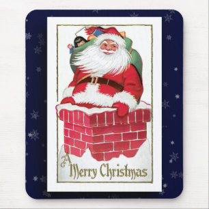 Vintage-Weihnachtsmann-Bild-Mauspad Mousepad
