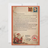 Vintage Weihnachtsmann-Brief | Personalisierter No Einladung (Vorderseite)