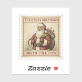 Vintage Weihnachtsmann Briefmarke Weihnachten Aufkleber