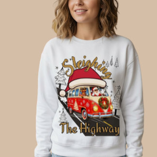 Vintage-Weihnachtsmann-Camper-Van-Weihnachtsdesign Sweatshirt