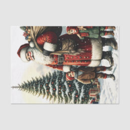 Vintage-Weihnachtsmann-Christmas-Decoupage Seidenpapier
