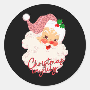 Vintage Weihnachtsmann Christmas Im Juli Rosa Somm Runder Aufkleber