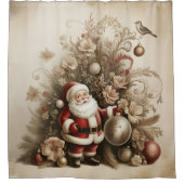 Vintage-Weihnachtsmann-Duschvorhang Duschvorhang (Vorderseite)