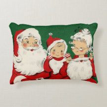 Vintage-Weihnachtsmann-Familie-Christmas-Akzentsch