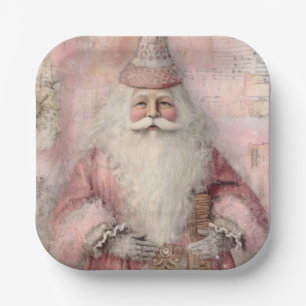 Vintage-Weihnachtsmann-Feiertag Pappteller