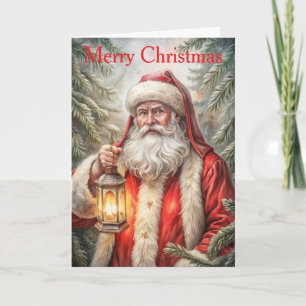 Vintage Weihnachtsmann Feiertagskarte