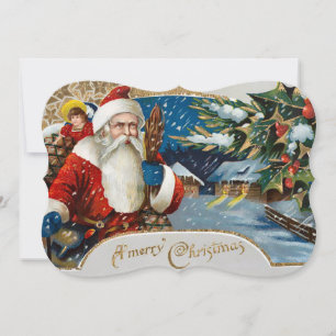 Vintage-Weihnachtsmann Feiertagskarte