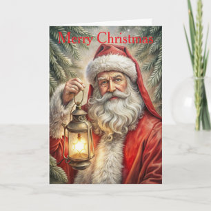 Vintage Weihnachtsmann Feiertagskarte