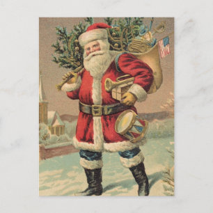 Vintage Weihnachtsmann Feiertagspostkarte