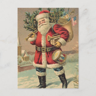 Vintage Weihnachtsmann Feiertagspostkarte