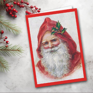 Vintage-Weihnachtsmann-Fine-Art-Weihnachtskarte Feiertagskarte