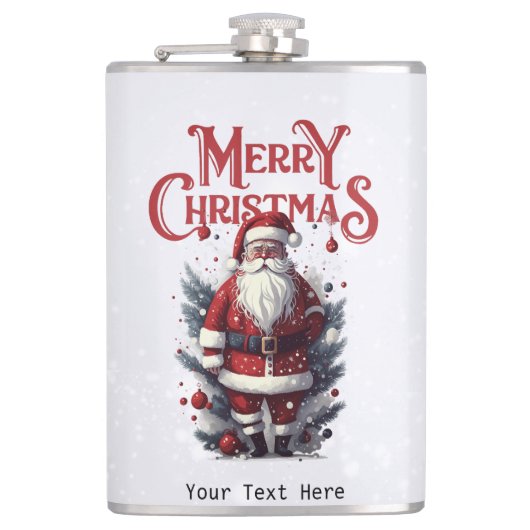 Vintage Weihnachtsmann Flachmann (Vorderseite)