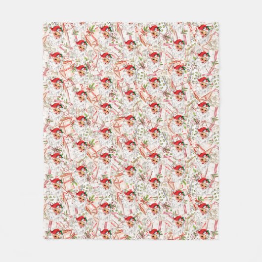 Vintage-Weihnachtsmann-Fliesblanket Fleecedecke (Vorderseite)