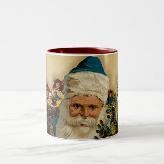 Vintage Weihnachtsmann - Frohe Feiertage: Kaffeeta Zweifarbige Tasse