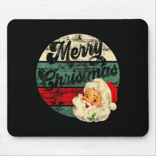 Vintage Weihnachtsmann Frohe Weihnachten Gesicht a Mousepad