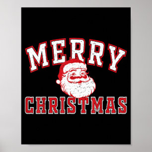 Vintage-Weihnachtsmann Frohe Weihnachten Gesicht A Poster