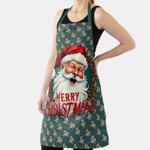 Vintage-Weihnachtsmann-Frohe-Weihnachten-Illustrat Schürze