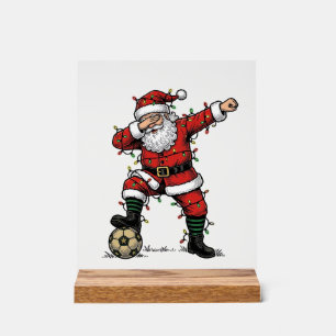 Vintage Weihnachtsmann Fußball Weihnachten Sportsh Acrylschild