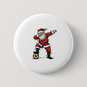 Vintage Weihnachtsmann Fußball Weihnachten Sportsh Button