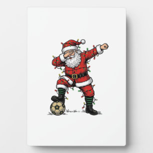 Vintage Weihnachtsmann Fußball Weihnachten Sportsh Fotoplatte