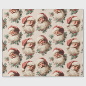 Vintage-Weihnachtsmann Geschenkpapier (Flach)