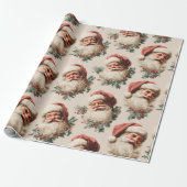 Vintage-Weihnachtsmann Geschenkpapier (Ungerollt)