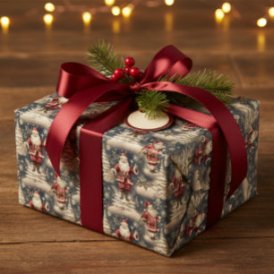 Vintage-Weihnachtsmann Geschenkpapier