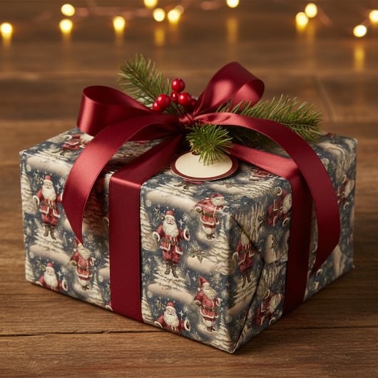 Vintage-Weihnachtsmann Geschenkpapier