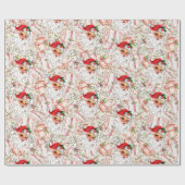 Vintage-Weihnachtsmann-Geschenkpapier Geschenkpapier (Flach)